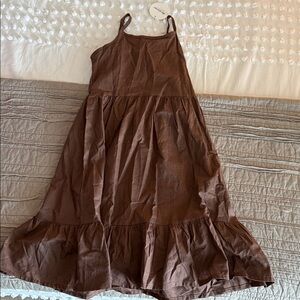 Brown Sleeveless Maxi Dress